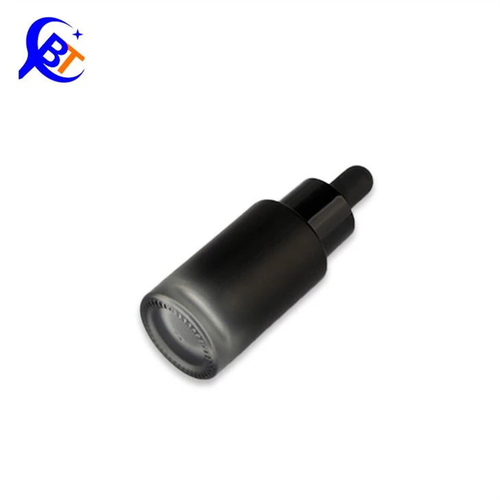 Black Frosted Glass Cosmetic Bottle